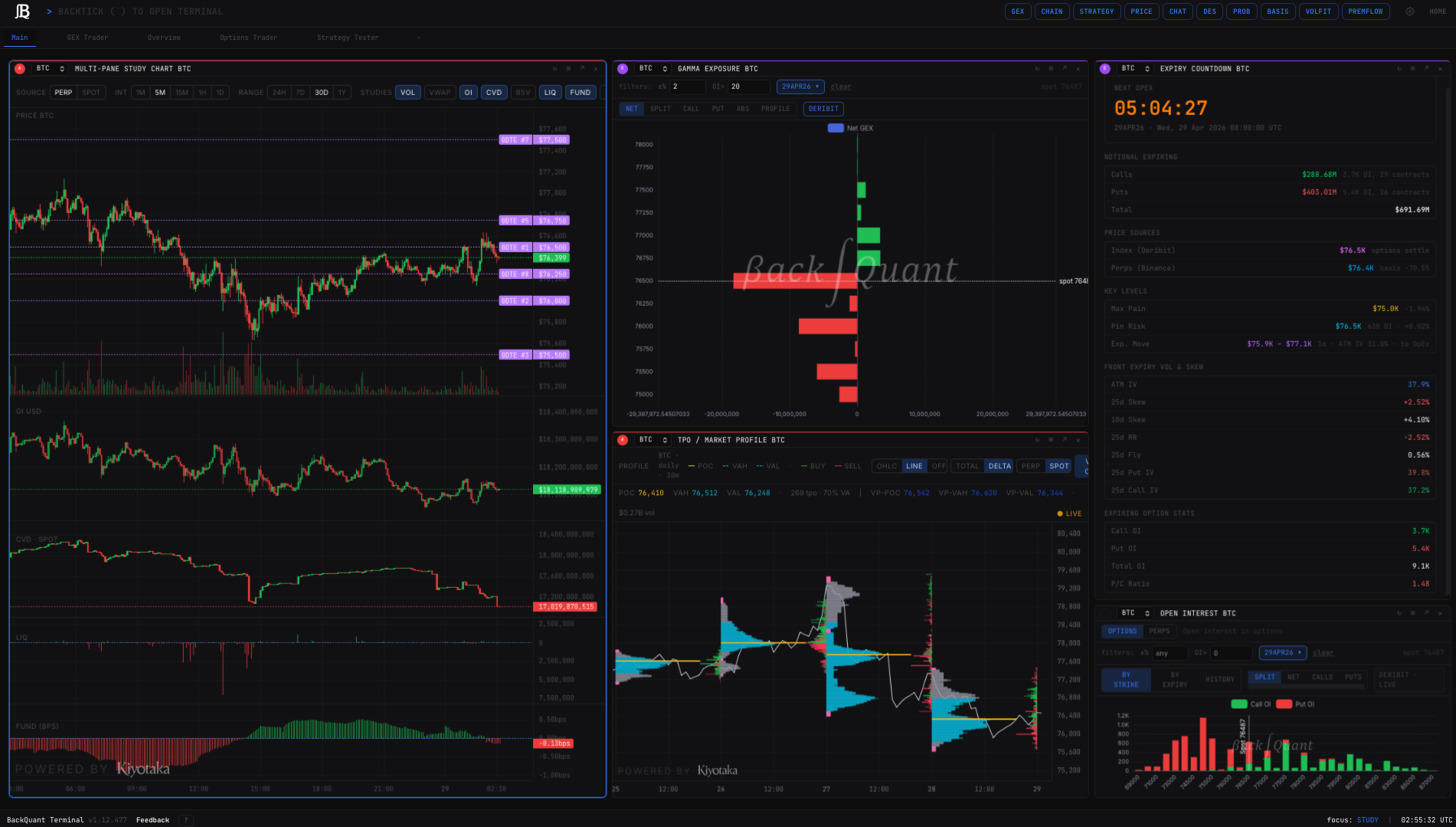 BackQuant terminal interface